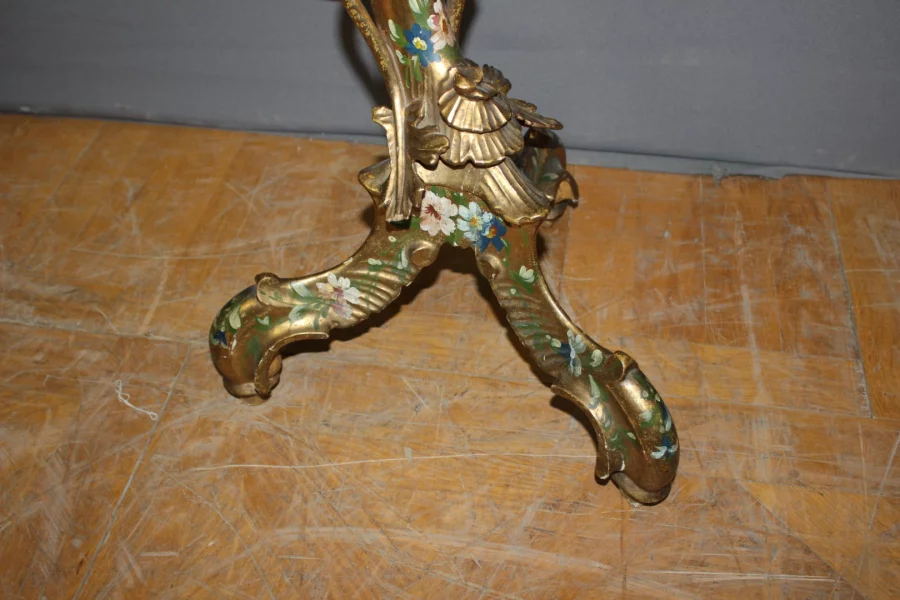 Sellette Vénitienne en bois sculpté et peint , Italie XIX