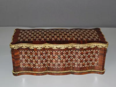 Coffret Napoléon III en palissandre et bronze vers 1880