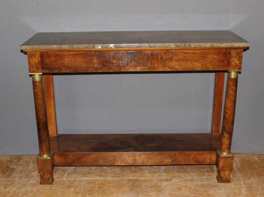 Console Empire en Noyer XIX