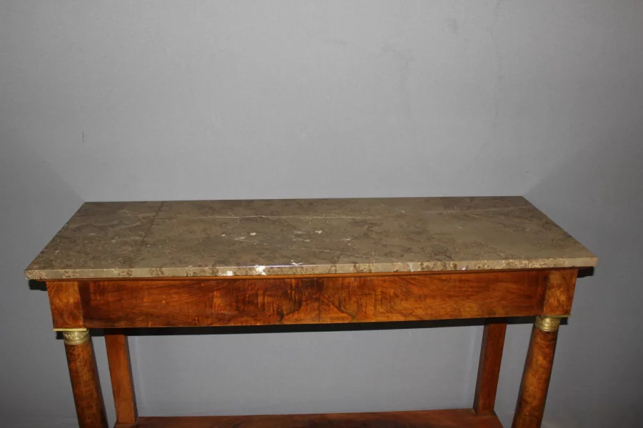 Console Empire en Noyer XIX