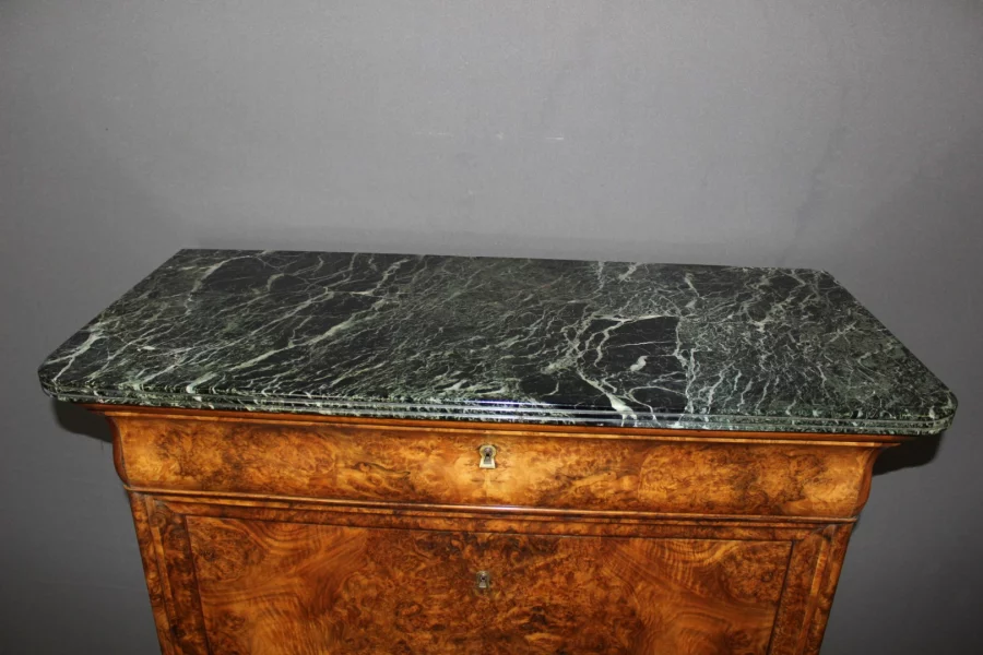 Secrétaire d'époque  Louis Philippe en Ronce de Noyer XIX