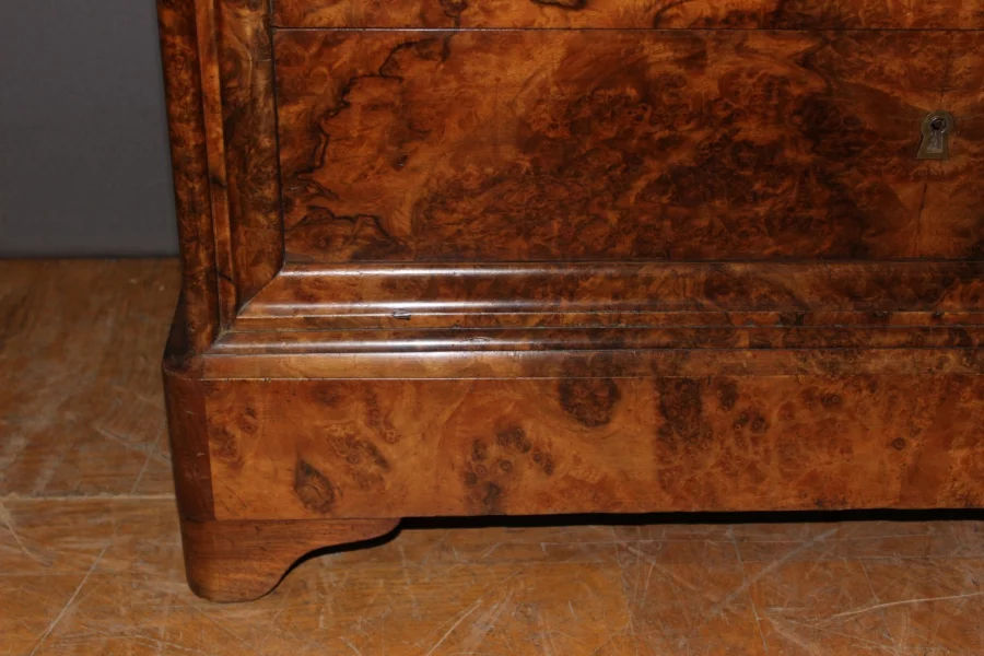 Secrétaire d'époque  Louis Philippe en Ronce de Noyer XIX