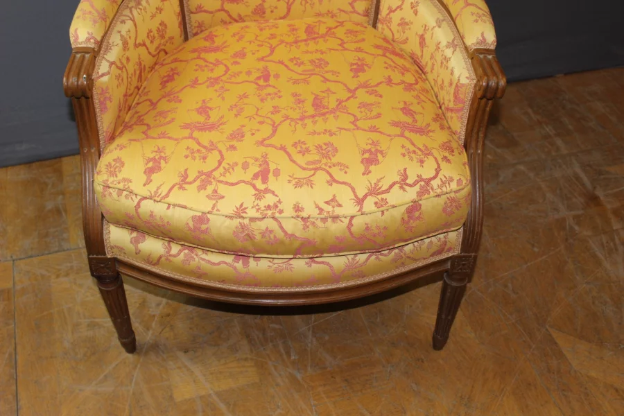 Pair Of Louis XVI Bergère Armchairs In Late 18th-century Walnut