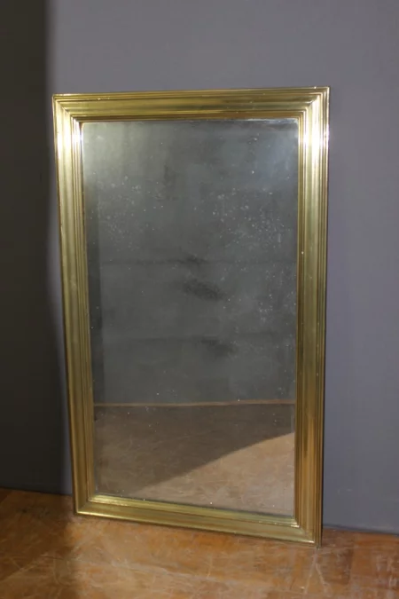 Miroir de Bistrot en Laiton et Miroir au Mercure XIX