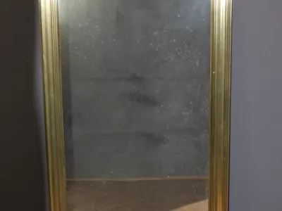 Miroir de Bistrot en Laiton et Miroir au Mercure XIX