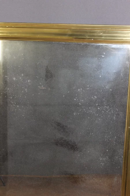 Miroir de Bistrot en Laiton et Miroir au Mercure XIX