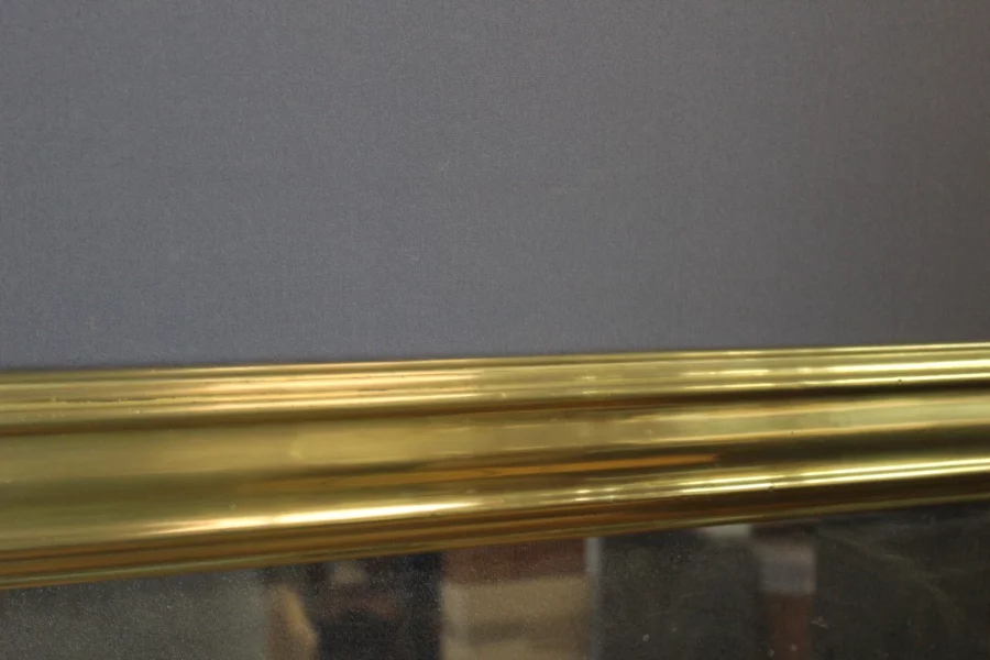 Miroir de Bistrot en Laiton et Miroir au Mercure XIX