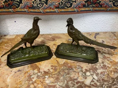 Pair of bronze pheasants
