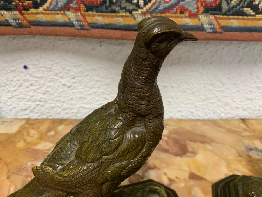 Pair of bronze pheasants