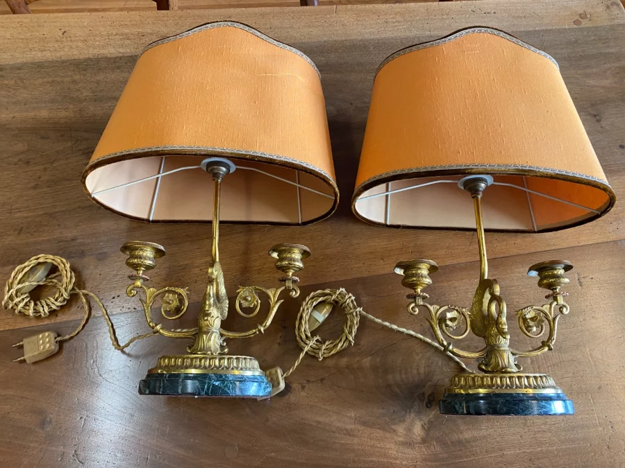 Paire de lampes de bureau, style consulat.