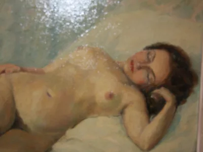 Huile sur isorel, nu féminin.