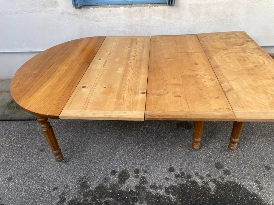 Table à 8 pieds en frêne, 6 allonges