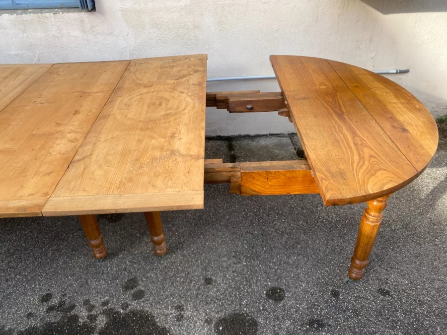 Table à 8 pieds en frêne, 6 allonges