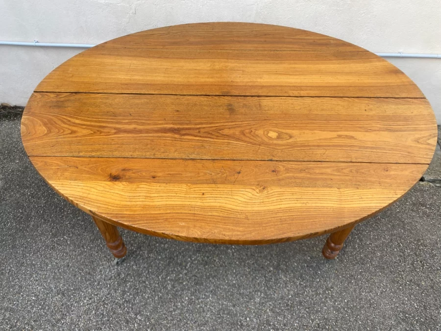 Table à 8 pieds en frêne, 6 allonges