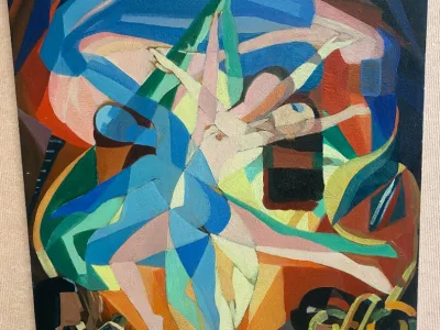 Huile sur toile "les danseuses", non signée.