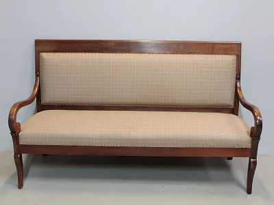 Banquette Restauration en Noyer  XIXe