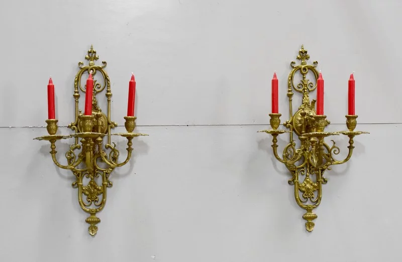 Paire d'appliques en bronze - XIXème