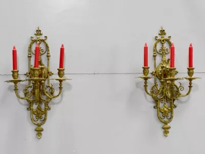Paire d'appliques en bronze - XIXème