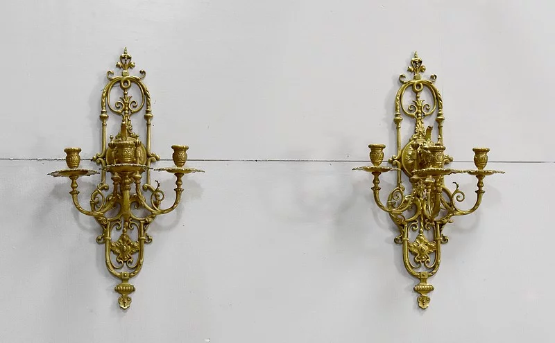 Paire d'appliques en bronze - XIXème