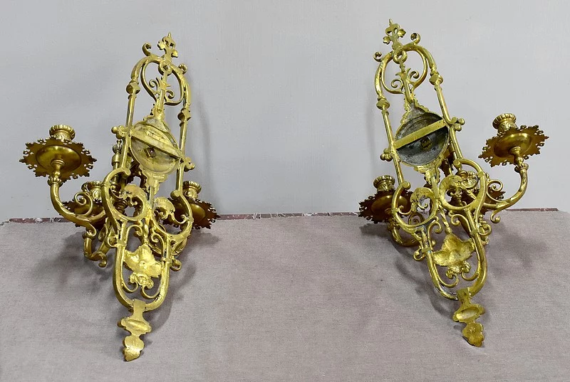 Paire d'appliques en bronze - XIXème