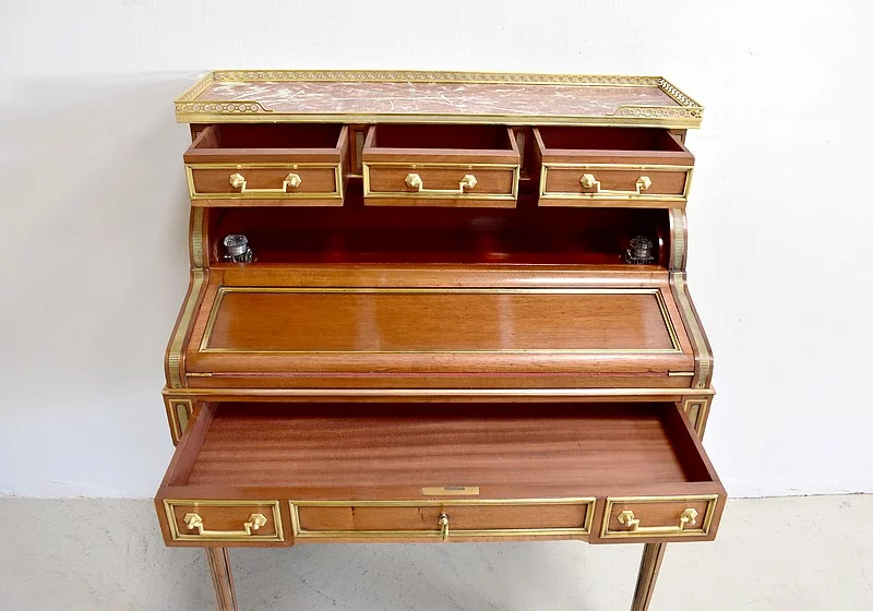 Petit bureau à cylindre et mécanisme – XIXème