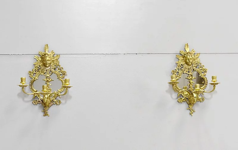 Pair Of Louis XIV Bronze Wall Sconces - Nineteenth