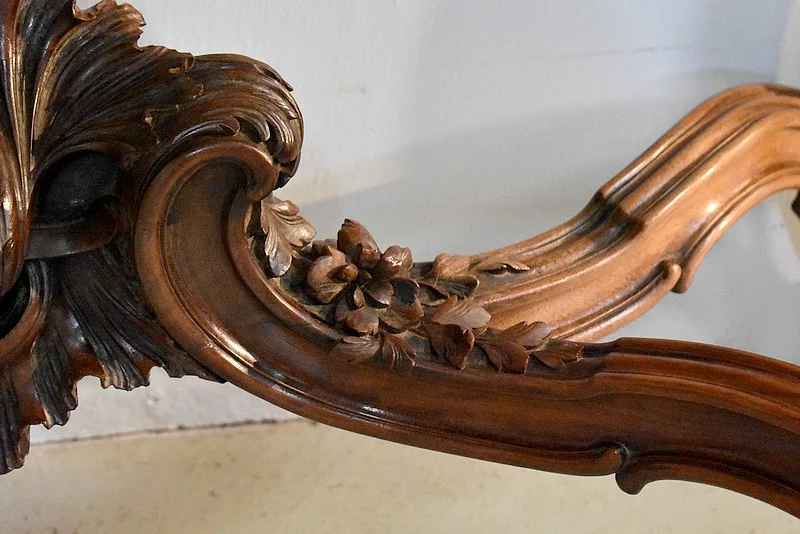 Important console Louis XV to 4 feet - nineteenth