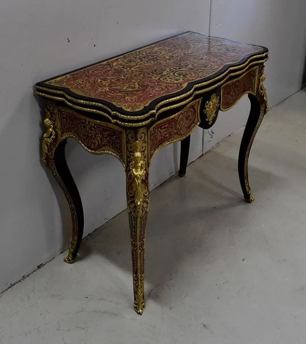 Table de Jeux en Marqueterie « Boulle », époque Napoléon III – Milieu XIXe