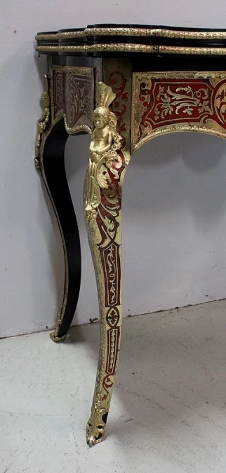 Table de Jeux en Marqueterie « Boulle », époque Napoléon III – Milieu XIXe