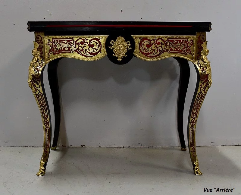 Table de Jeux en Marqueterie « Boulle », époque Napoléon III – Milieu XIXe