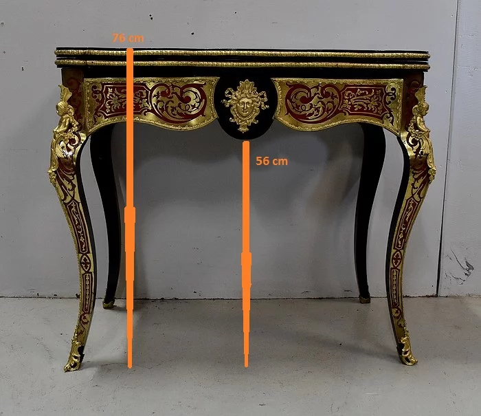 Table de Jeux en Marqueterie « Boulle », époque Napoléon III – Milieu XIXe