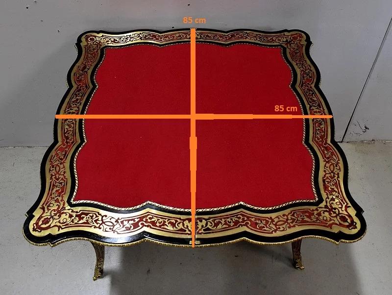 Table de Jeux en Marqueterie « Boulle », époque Napoléon III – Milieu XIXe