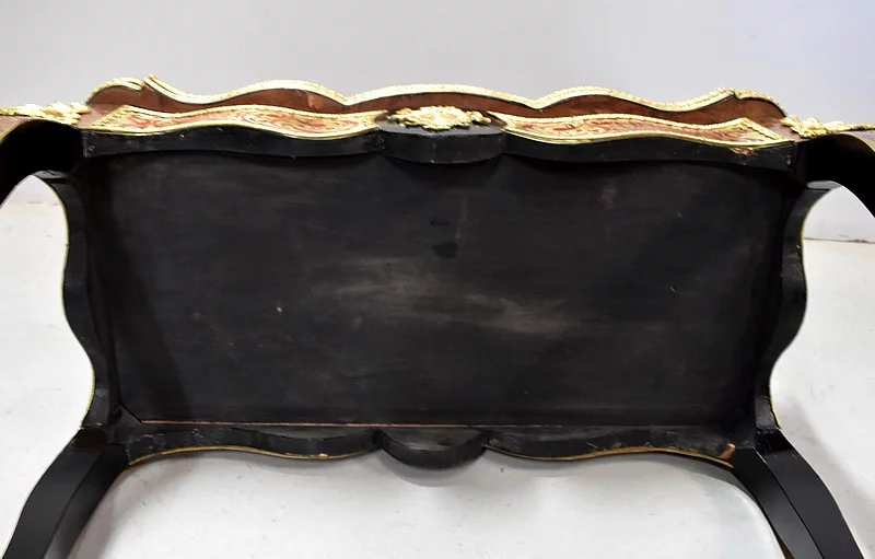 Table de Jeux en Marqueterie « Boulle », époque Napoléon III – Milieu XIXe