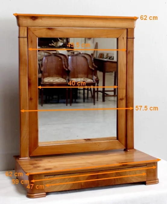 Psyché de Commode en Merisier Massif, époque Restauration – 1ère moitié du XIXe