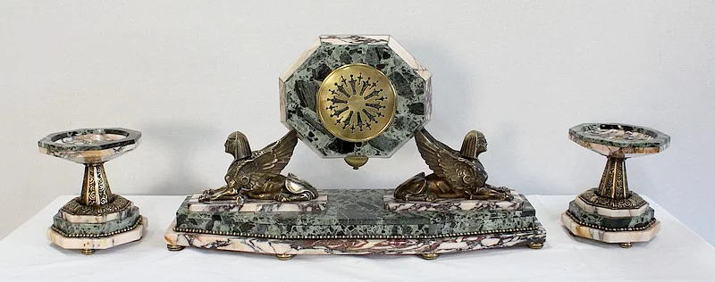 ART DECO PERIODE MANTEL GARNITUUR