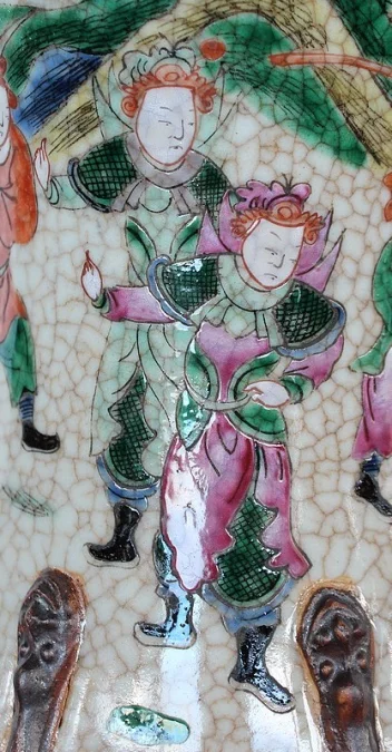 Grand Vase Balustre, en Porcelaine de Canton Craquelée, Chine – XIXe