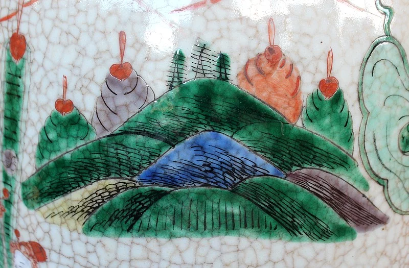 Grand Vase Balustre, en Porcelaine de Canton Craquelée, Chine – XIXe