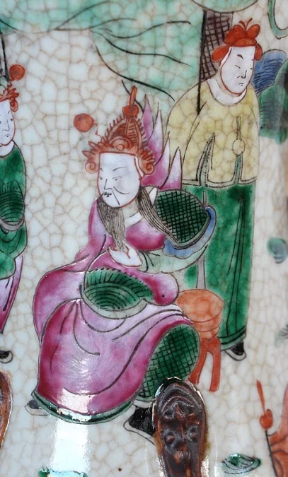 Grand Vase Balustre, en Porcelaine de Canton Craquelée, Chine – XIXe