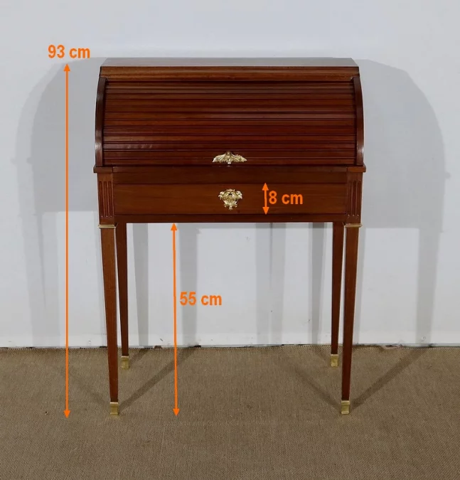 Petit Bureau Cylindre en Acajou, style Louis XVI – Fin XIXe