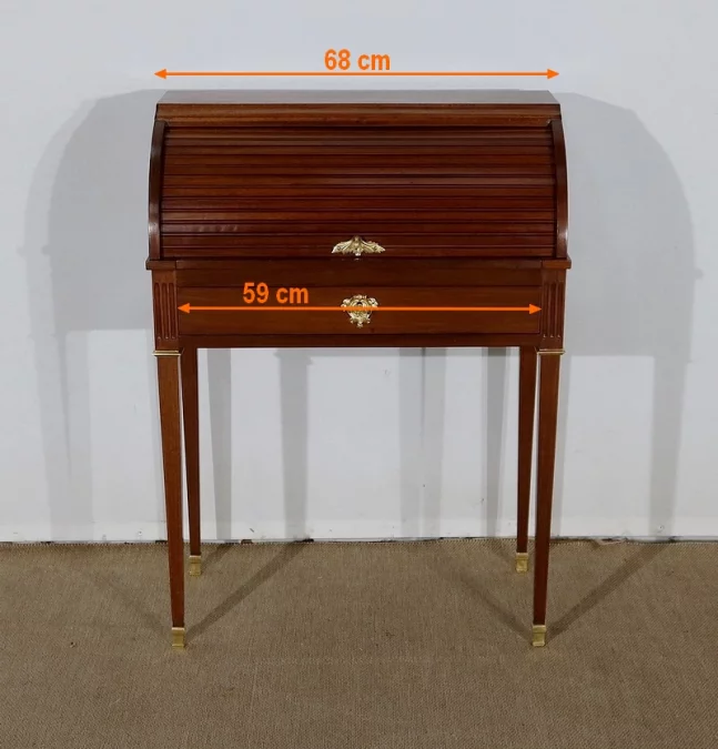 Petit Bureau Cylindre en Acajou, style Louis XVI – Fin XIXe