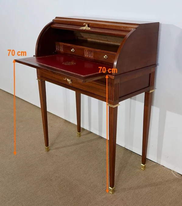 Petit Bureau Cylindre en Acajou, style Louis XVI – Fin XIXe
