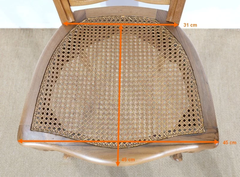 Suite de 5 chaises en Noyer massif, goût Louis XV, époque Napoléon III - Milieu XIXe