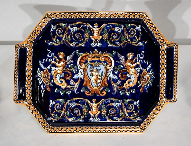 BANDEJA Y JARRON GIEN FAIENCE