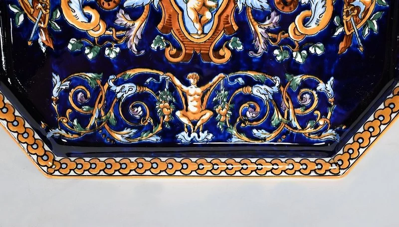 BANDEJA Y JARRON GIEN FAIENCE