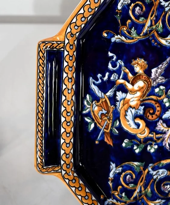 BANDEJA Y JARRON GIEN FAIENCE