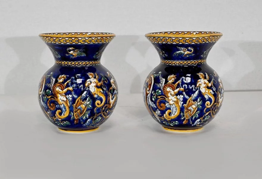 BANDEJA Y JARRON GIEN FAIENCE