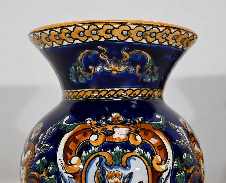 BANDEJA Y JARRON GIEN FAIENCE