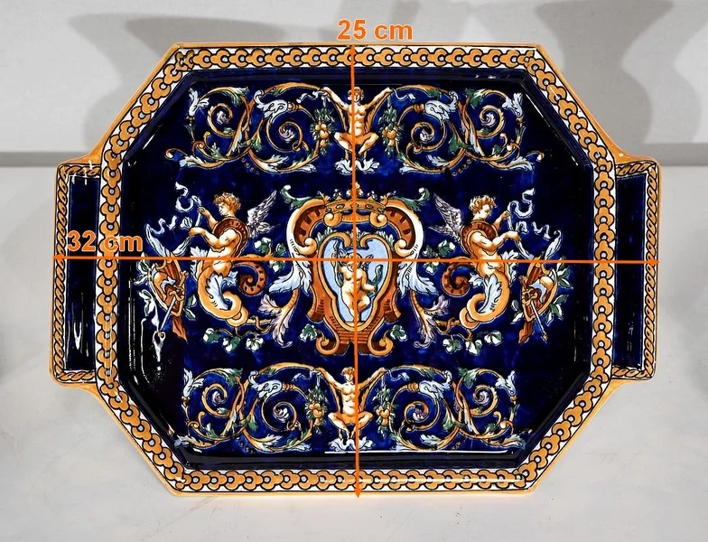 BANDEJA Y JARRON GIEN FAIENCE