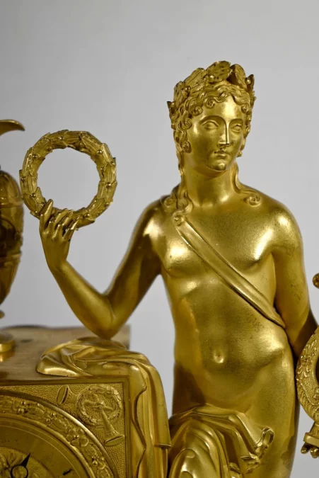 Horloge en Bronze Doré, estampillée « Leroy Palais Royal », époque Empire – Début XIXe