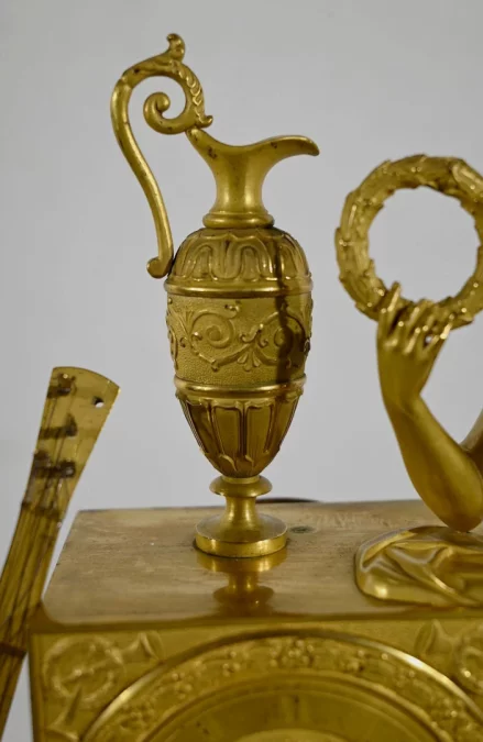 Horloge en Bronze Doré, estampillée « Leroy Palais Royal », époque Empire – Début XIXe